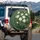 White Lotus Flowers Green Lily Pads - Zen Garden Decor Gift for Yoga Lover Spare Tire Cover - 3