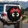 Expressive Ladybug Face Red Spotted Carapace - Wildlife Lover Outdoor Decor Gift Spare Tire Cover - 3