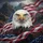 Bald Eagle American Flag Patriotic Display - Wildlife Enthusiast Gift Spare Tire Cover - 6