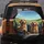 Happy Golden Retrievers Car Interior Scene Green Hills Blue Sky - Dog Lover Travel Gift Spare Tire Cover - 5