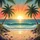 Tropical Paradise Island Sunset Palm Trees Ocean - Vehicle Decor Gift Spare Tire Cover - 6