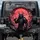 Demonic Samurai Warrior Hannya Mask Blood Moon - Dark Fantasy Lover Gift Spare Tire Cover - 1