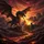 Jagged Rock Dragon Glowing Red Eyes Fire Castle - Fantasy Lover Gift Spare Tire Cover - 6