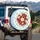 Red Ladybugs White Daisies Green Leaves Gingham Field - Spring Summer Home Decor Gift Spare Tire Cover - 3