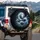 White Eastern Dragon Coiled Serpent - Ancient Mythology Lover Gift Spare Tire Cover - 3