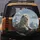 Majestic White Lion Flowing Mane Rugged Rocks Snowy Mountains Dramatic Clouds - Wildlife Lover Gift Spare Tire Cover - 5