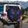 Purple Eyes Furrowed Brows Downturned Mouth Swirling Energy Tendrils - Fantasy Vehicle Accessory Spare Tire Cover - 3