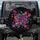 Vibrant Gradient Paw Prints Black Background - Pet Lover Everyday Car Accessory Spare Tire Cover - 1