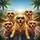 Golden Retrievers Sunglasses Road Trip Palm Fronds - Dog Lover Travel Gift Spare Tire Cover - 6