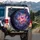 Butterflies Roses Deep Indigo Cosmic Floral Garden - Nature Lover Home Decor Gift Spare Tire Cover - 3