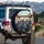 Grey Aliens Cruising Futuristic Vehicle Desert Highway - Sci-Fi Lover Gift Spare Tire Cover - 3