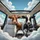Brown Holstein Cows Driving Luxury Vehicle Interior Blue Sky - Cow Lover Gift Spare Tire Cover - 6