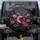 Prominent Black Butterfly Pink Daisy Bloom Leafy Greens - Lush Floral Wildlife Lover Gift Spare Tire Cover - 1