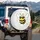 Smiling Cartoon Bee Sunglasses Honeycomb - Everyday Bee Lover Gift Spare Tire Cover - 3