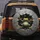 Large-Eyed Green Tree Frog Breaking Concrete Wall - Outdoor Car Accessory Spare Tire Cover - 5
