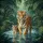 Majestic Tiger and Cub Wading Water Tropical Jungle Wildlife Lover Gift Spare Tire Cover - 6