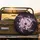 Night Bloom Sakura Floral Dark Leaves Luminous Gold Sparkle - Road Trip Accessory Spare Tire Cover - 2