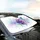 Iridescent Blue Teal Hummingbird Purple Flowers - Road Trip Car Interior Upgrade Car Sunshade - 6
