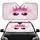 Sparkling Jeweled Crown Pink Eyelashes Car Interior Upgrade Car Sunshade - 1