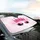 Sparkling Jeweled Crown Pink Eyelashes Car Interior Upgrade Car Sunshade - 6