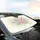 Elegant Pink Rose Garden Sage Green Leaves - Road Trip Travel Essential Car Sunshade - 6