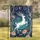 White Deer Golden Antlers Moon Flowers Night Sky - Wildlife Home Decor Gift Garden Flag - 1