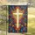 Christian Cross Stained Glass Pane Mosaic - Devotional Home Decor Gift for Christians Garden Flag - 5