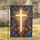 Christian Cross Stained Glass Pane Mosaic - Devotional Home Decor Gift for Christians Garden Flag - 1