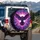 Purple Winged Raven Cosmic Energy Burst - Mystical Art Gift for Fantasy Lover Spare Tire Cover - 3