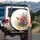 Ruby-throated Hummingbird Poppy Bluebell Delphinium Cosmos - Wildlife Lover Gift Spare Tire Cover - 3