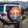 Leaping Purple Dolphins Ocean Waves Oceanic Sky - Wildlife Lover Gift Spare Tire Cover - 3