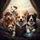 Happy Dogs Wearing Hats Group Portrait with Corgi - Adventure Dog Lover Gift Spare Tire Cover - 6