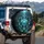 Glowing Turquoise Vortex Canyon Waterfalls Jagged Cliffs - Adventure Travel Spare Tire Cover - 3