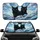 Black Cats Joyful Adventure Sky Clouds - Road Trip Gift for Cat Lover Car Sunshade - 1