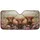 Highland Cow Floral Wreath Pastoral Scene - Road Trip Gift for Cow Lovers Car Sunshade - 3