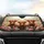 Highland Cow Floral Wreath Pastoral Scene - Road Trip Gift for Cow Lovers Car Sunshade - 4