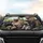 Three Pugs Road Trip Car Interior Green Hills - Travel Essentials for Pug Lovers Car Sunshade - 4