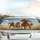 Four Bloodhound Dogs Golden Fields Landscape - Road Trip Gift for Dog Lovers Car Sunshade - 5