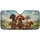 Joyful Poodles Driving Road Trip Landscape - Poodle Lover Car Interior Upgrade Car Sunshade - 3