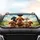 Joyful Poodles Driving Road Trip Landscape - Poodle Lover Car Interior Upgrade Car Sunshade - 4