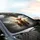 Highland Cattle Family Steering Through Scottish Highlands - Road Trip Gift for Cattle Lover Car Sunshade - 6