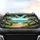 Winding Flagstone Path Ocean Vista Potted Floral Coastal Pines - Car Interior Upgrade Car Sunshade - 4