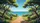 Winding Flagstone Path Ocean Vista Potted Floral Coastal Pines - Car Interior Upgrade Car Sunshade - 7