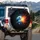 Flames Water Collision - Adventure Outdoor Gear For Car Enthusiast Spare Tire Cover - 3