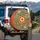 Large Retro Flowers Smaller Floral Motifs Leafy Vines Organic Shapes - Home Decor Gift Spare Tire Cover - 3