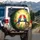 Red Blue Macaws Tropical Jungle Hibiscus - Wildlife Lover Home Decor Gift for Birdwatchers Spare Tire Cover - 3