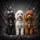 Four Groomed Poodles Elegant Paw Prints - Luxury Car Decor Pet Lover Gift Spare Tire Cover - 6
