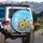 Golden Sunflowers Butterflies Garden Blue Sky - Nature Lover Everyday Use Gift Spare Tire Cover - 3