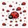 Cluster of Red Black Cartoon Ladybugs and Polka Dots - Ladybug Lover Gift Spare Tire Cover - 6