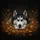 Majestic Siberian Husky Black White Fur Blue Eyes Golden Orange Autumn Leaves - Nature Lover Gift Spare Tire Cover - 6